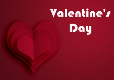 St. Valentine's Day. Kırmızı kalpler. İllüstrasyon kırmızı bir arka plan üzerinde.
