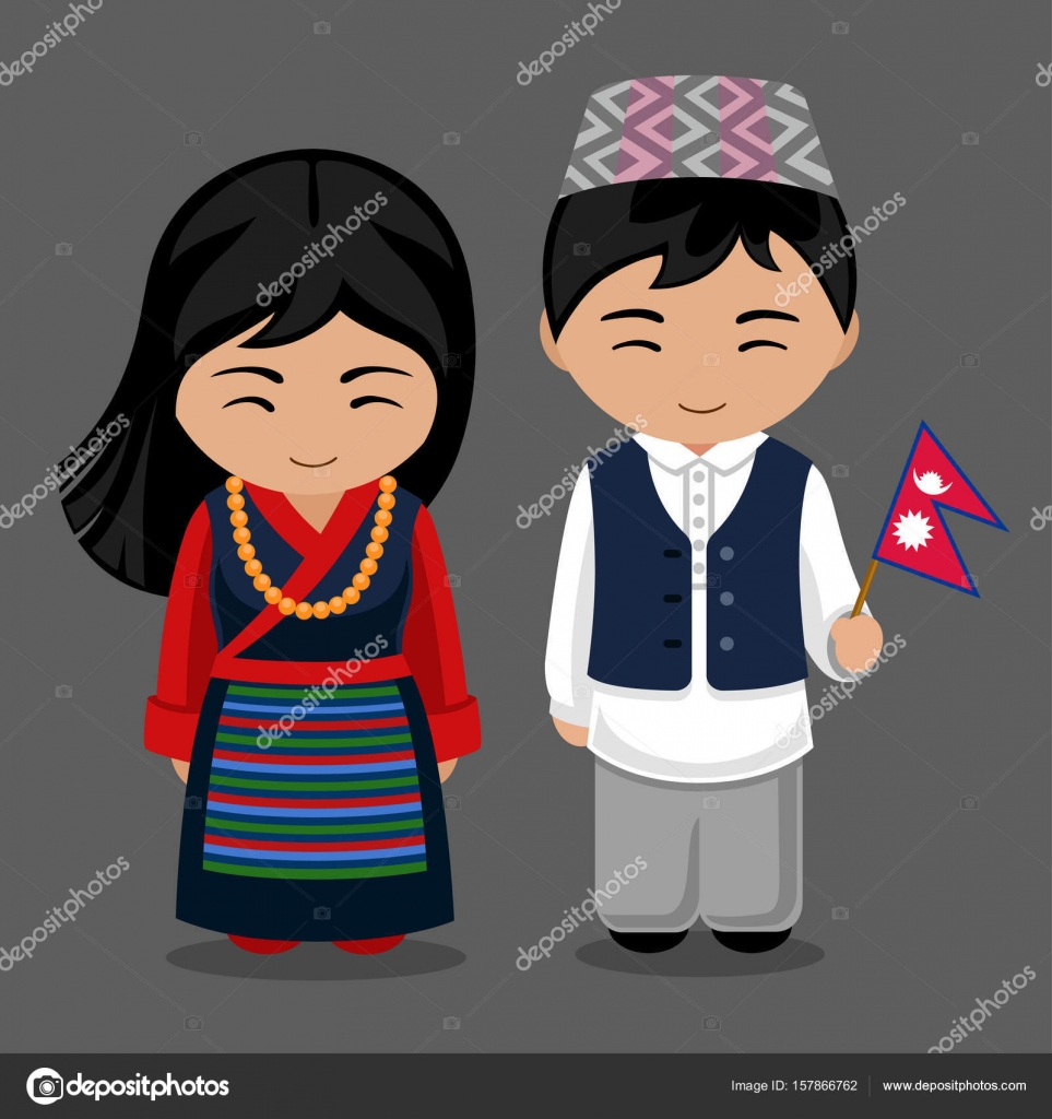 Nepalese in national clothes Stock Vector by ©arizona--dream 157866762
