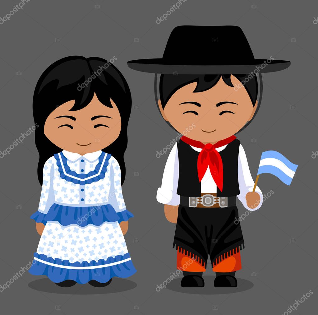 Argentines with a flag. — Stock Vector © arizona--dream #157862970