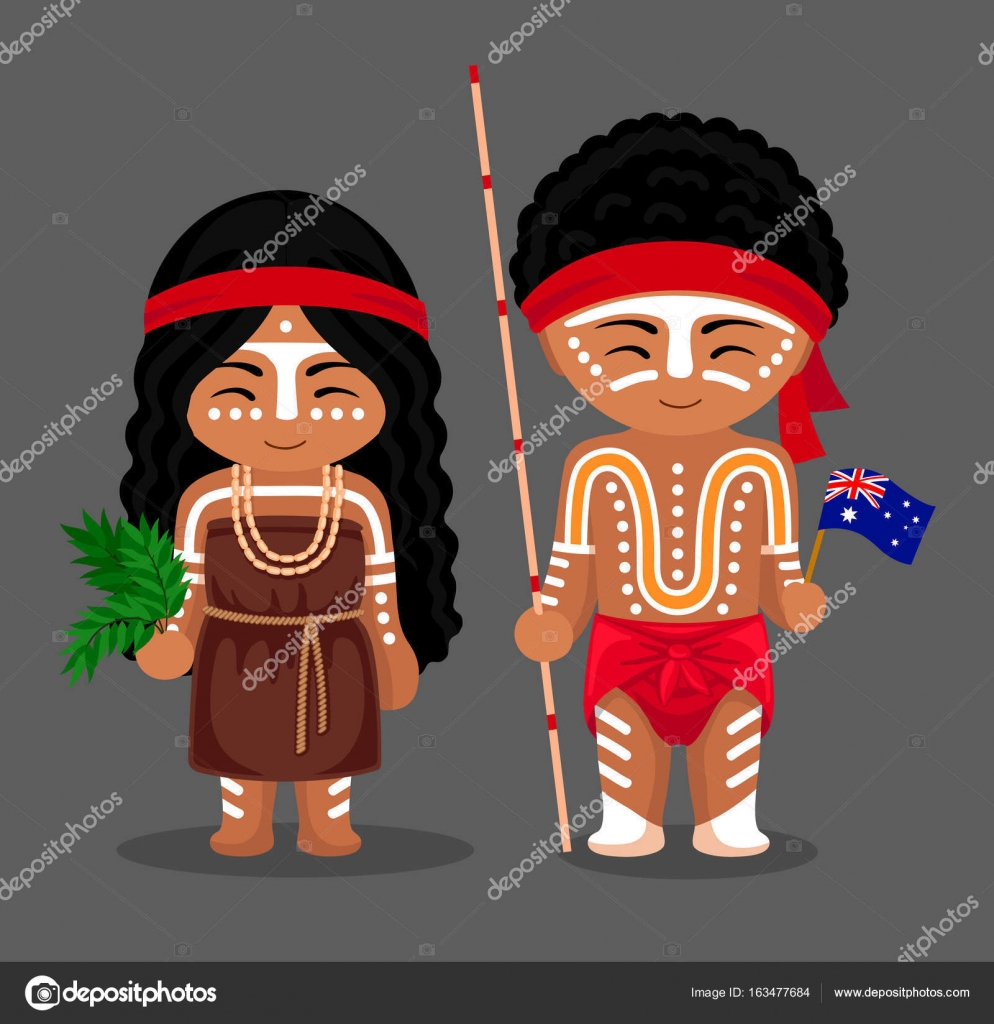 Australian in national dress with a Stock Vector by ©arizona--dream #163477684