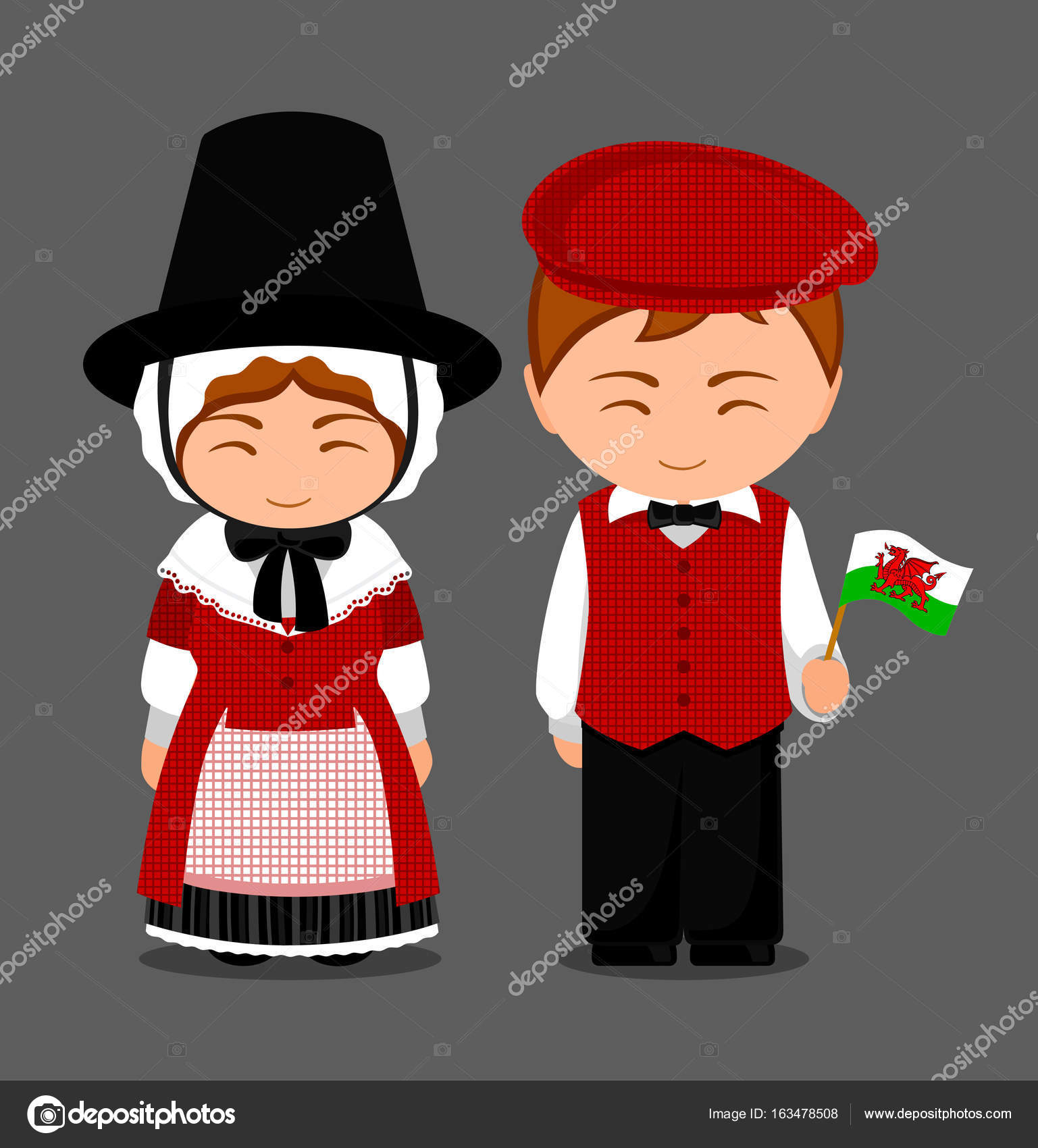 Welsh in national clothes Stock Vector Image by ©arizonadream 163478508