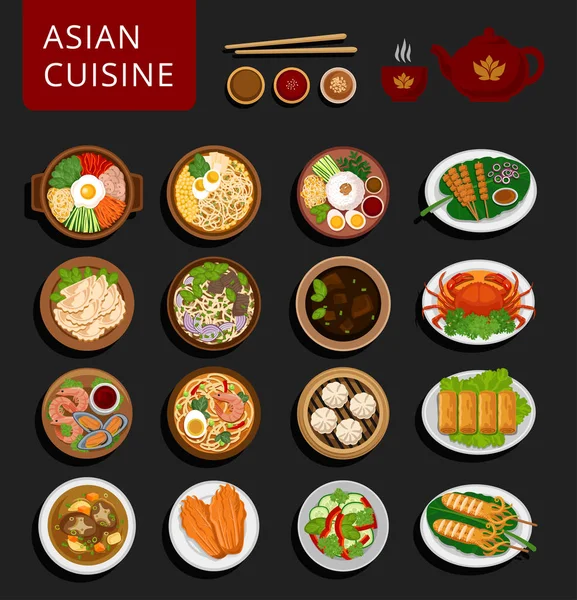 Big set of asian food. — Stock Illustration Big set of asian food. Stock Illustration
