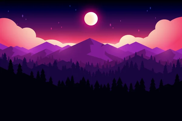 Montagne et forêt paysage — Image vectorielle