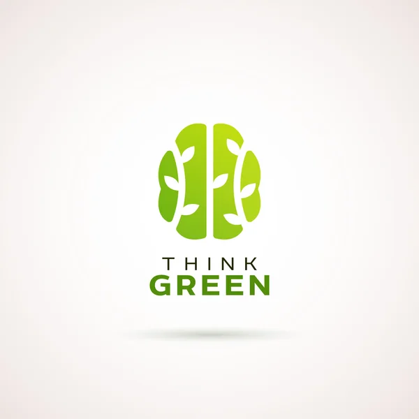 Denk groen label. — Stockvector