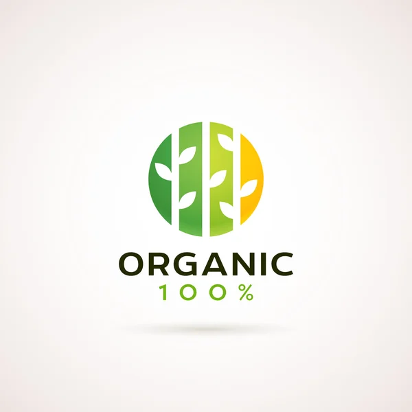 100 Percents Organic label. — Stock Vector