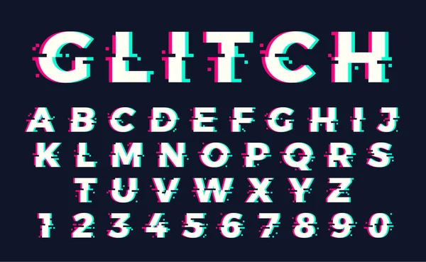 Fuente distorsionada glitch — Vector de stock