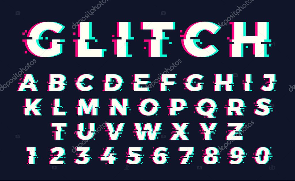 distorted glitch font