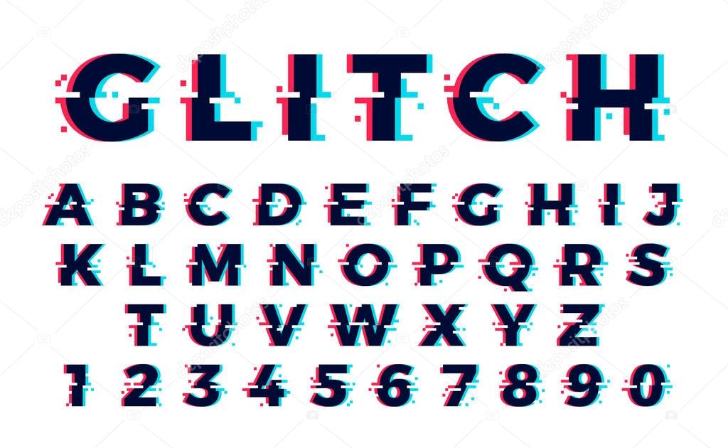 distorted glitch font