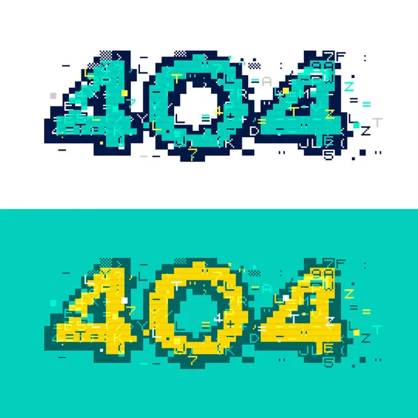 404 sida med glitch effekt. — Stock vektor