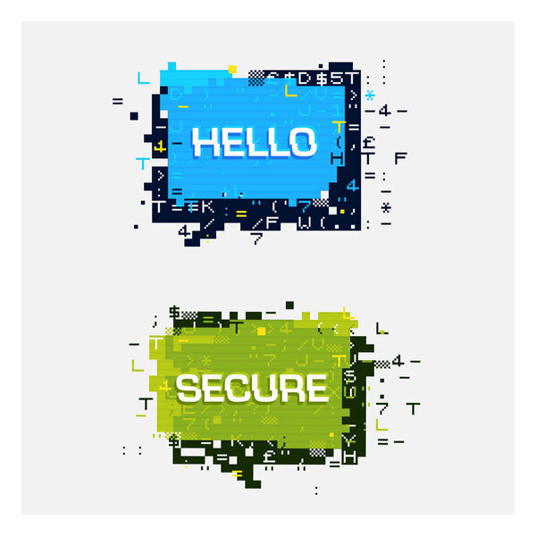 set of glitch banners 