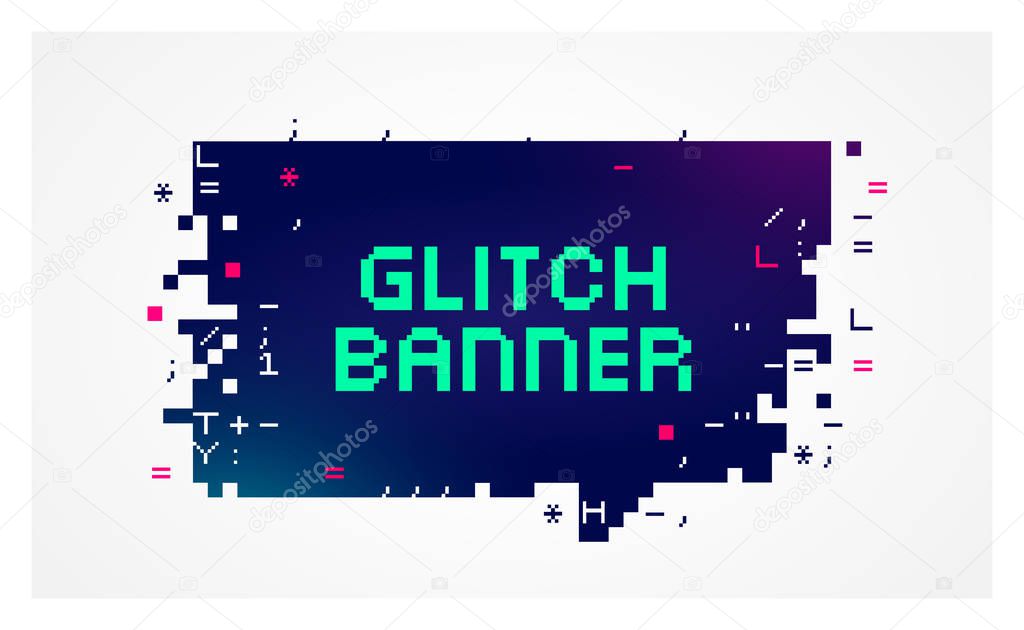 glitch banner with text placeholder.