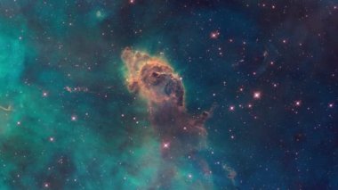 bir yıldız alanı içine 4 k uzay uçuşu. Atbaşı Bulutsusu yıldız alanı içine temel 3d render uçuş alanı. Nasa, Esa, Eso veya diğer uzay ajansları tarafından alınan gerçek kamu malı resimler dayalı.