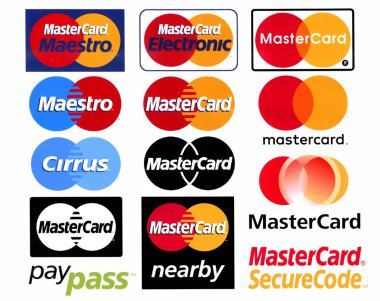  Mastercard ödeme sisteminin farklı Logotype