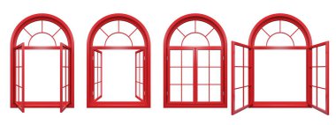 Beyaz izole kırmızı kemerli windows topluluğu