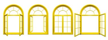 Beyaz izole sarı kemerli windows topluluğu