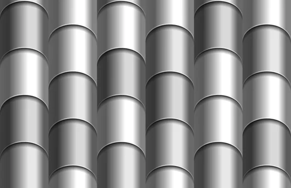 銀の屋上の背景のシームレスな質感。銀金属管屋根瓦の灰色のパターンを繰り返す — ストック写真