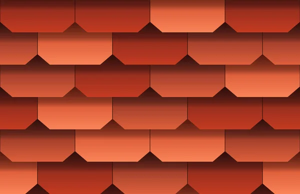 Seamless texture of soft shingles rooftop background. Repeating pattern of traditional red roof tiles — Stock Photo, Image