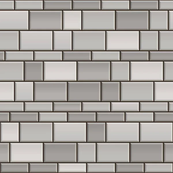 Seamless texture of gray and white brick wall. Repeating pattern of grey cube stone with black seams background — Stock Photo, Image