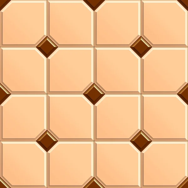 Seamless Texture Square Beige Floor Rhombus Brown Tiles Repeating Pattern — Stock Photo, Image