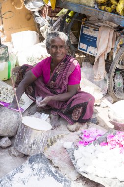 Editoryal açıklayıcı resim. Hindistan'da gıda pazarı