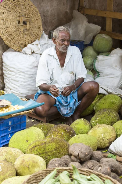 编辑说明图像。印度食品市场 — 图库照片