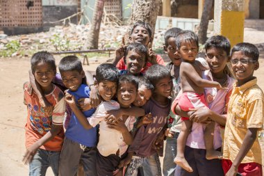 Editoryal açıklayıcı resim. Childs sokakta, Hindistan