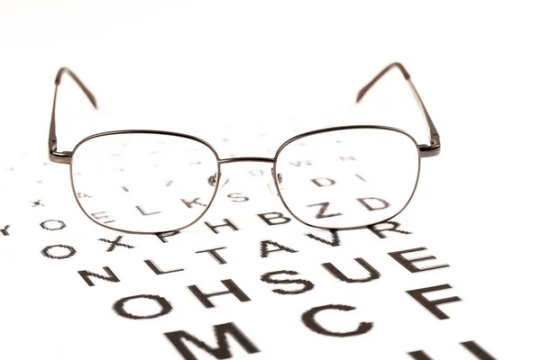 Eyes test with glasses — Stock Photo, Image
