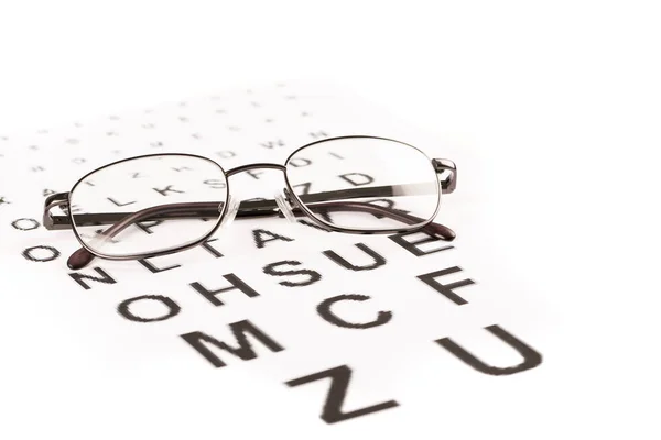 Teste dos olhos com óculos — Fotografia de Stock