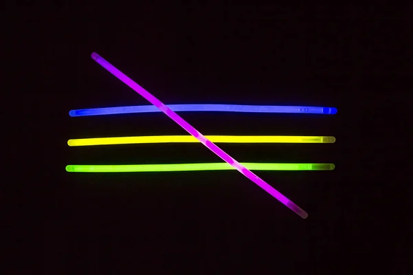 Luzes fluorescentes dos bastões do brilho — Fotografia de Stock