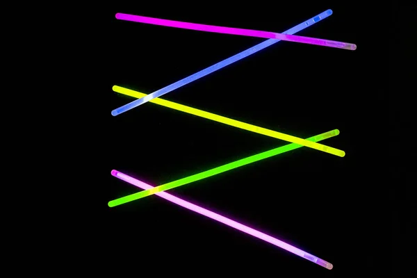 Glow sticks fluorescent lights — Stock Photo, Image