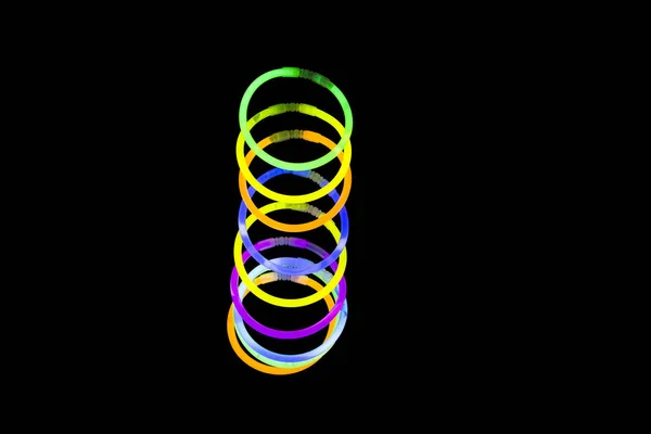 Bracelets made with glow sticks fluorescent lights