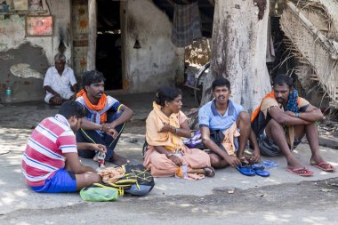 Belgesel yayın görüntü. Kimliği belirsiz Hıristiyanlar, Chennai, Madras Velanganni, hac için Velankanni için Katolikler insanların yürüme