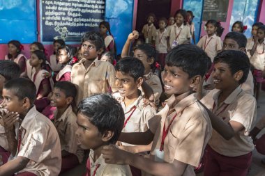 Belgesel yayın görüntü. Hükümet okulda toplantı