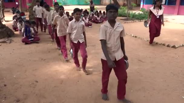 Puduchery India December Circa 2018 Cute Unidentified Children Uniforms Government — Stock Video