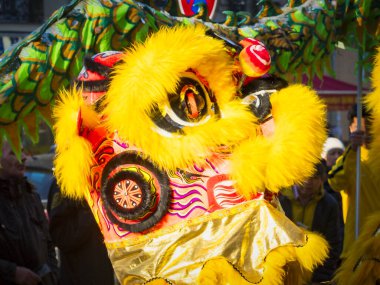 Çin yeni yılı 2019 Paris Fransa - Aslan dansı.