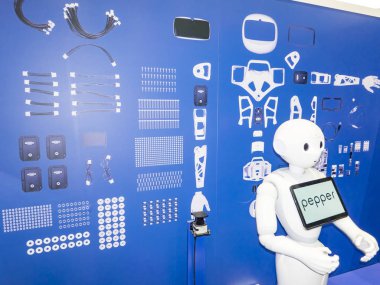 Biber robotu. Pepper, Aldebaran Robotik ve Softbank tarafından duyguları okuyabilen bir insansı robottur..
