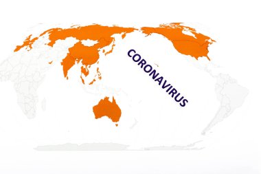 Roman Coronavirus, covid-19, Çin 'den Wuhan virüsü konsepti.