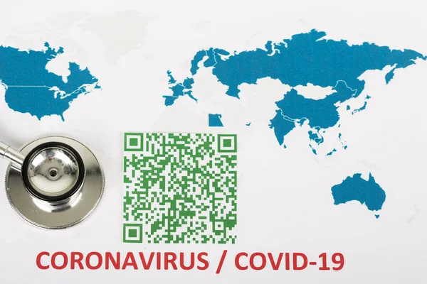 Mappa Del Mondo Con Verde Colorato Code Infezione Coronavirus Covid — Foto Stock