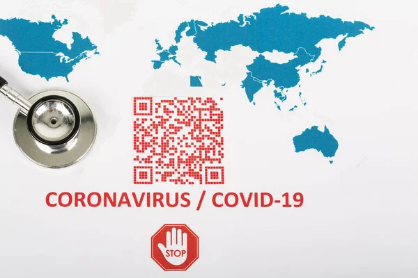 Mappa Del Mondo Con Codice Rosso Colorato Infezione Coronavirus Covid — Foto Stock