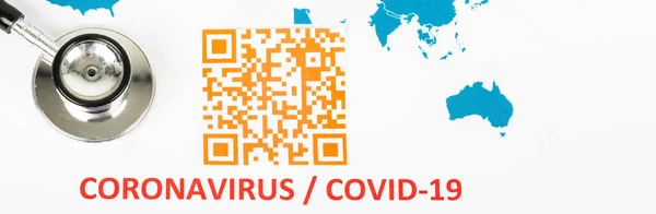 World Map Yellow Orange Colorful Code Coronavirus Covid Λοίμωξη Που — Φωτογραφία Αρχείου