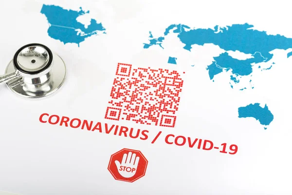 Världskarta Med Röd Färgstark Kod För Coronavirus Covid Infektion Som — Stockfoto