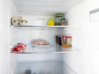 Avrupa 'daki Covid-19 karantinasının etkisi. Buzdolabında bir şey yok. Taşınmak yasak, süpermarket boş.