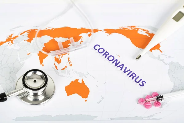 Novela Covid Conceito Vírus Wuhan China Frase Texto Coronavirus Mapa — Fotografia de Stock