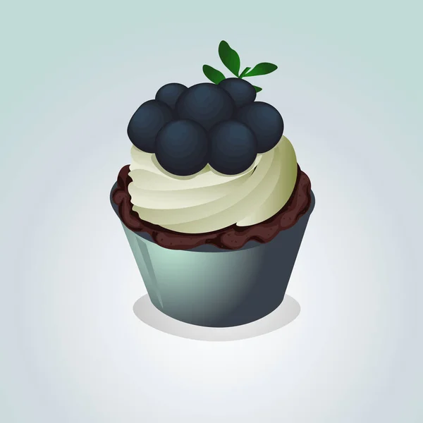 Kuchen und Süßigkeiten dekorative Plätzchen Cupcake — Stockvektor