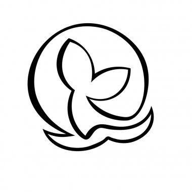 Balina ve deniz dalga soyut sembolü ile tasarlayın. Vektör çizim