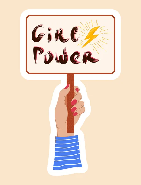 Kız gücü. Motivasyon ifadesi. Feminist alıntı Vektörü