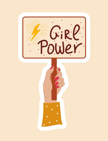 Kız gücü. Motivasyon ifadesi. Feminist bir alıntı. Vektör
