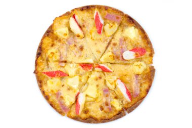 beyaz zemin üzerine İtalyan pizza