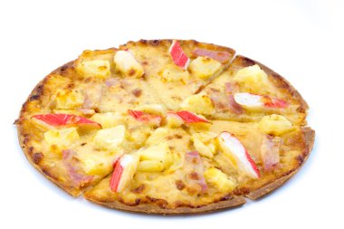 beyaz zemin üzerine İtalyan pizza