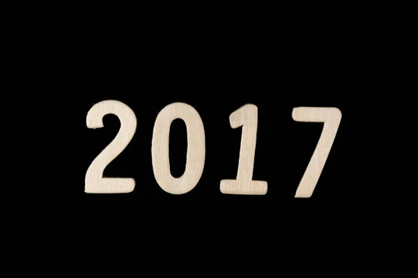 Lettera in legno di felice anno nuovo 2017 — Foto Stock